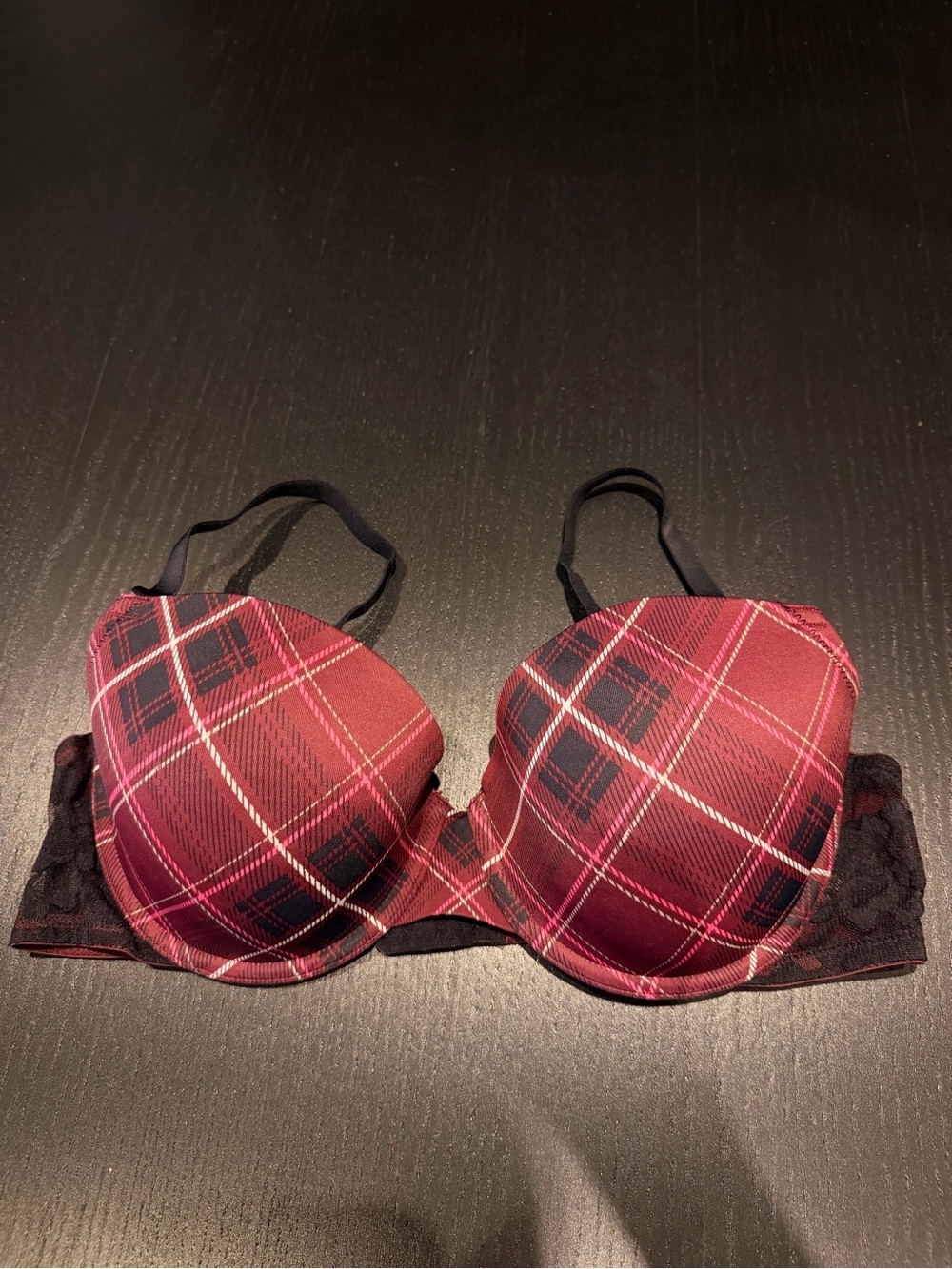 La SENZA Red Plaid Push-Up Bra